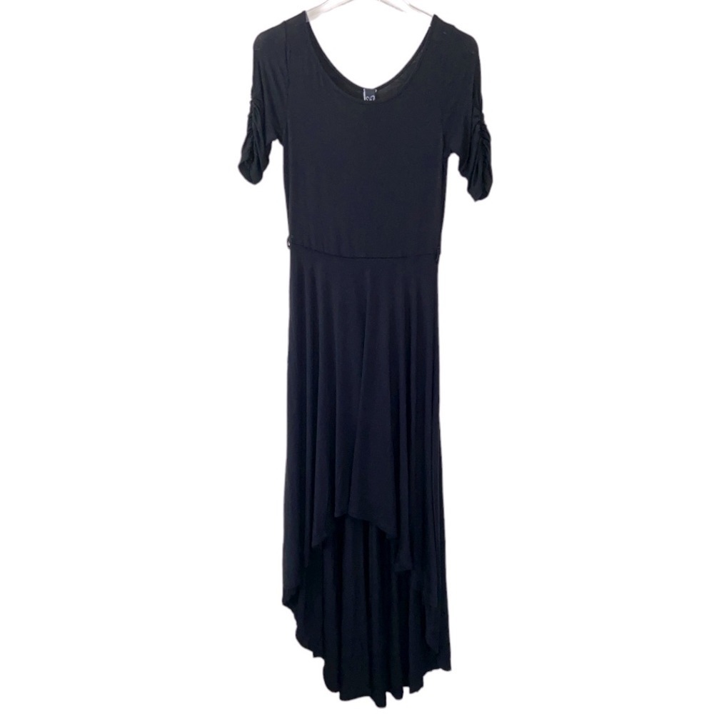 Windsor Black High Low Elastic Short Sleeve Dress Size Medium